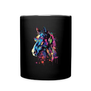 Pferd - Tasse einfarbig - Schwarz - Vorne