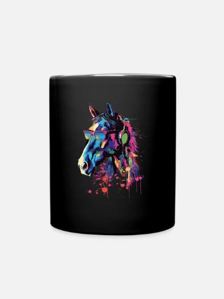Pferd - Tasse einfarbig - Schwarz