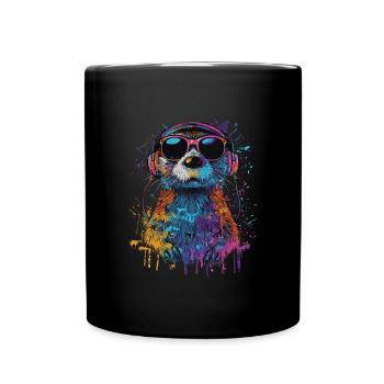 Otter - Tasse einfarbig - Schwarz - Vorne