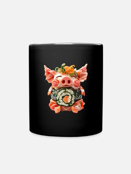 Schwein Gimbap - Tasse einfarbig - Schwarz