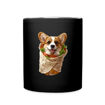 Corgi Burrito - Tasse einfarbig - Schwarz - Vorne