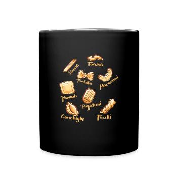 Pasta Arten Spaghetti Nudel Italien - Tasse einfarbig - Schwarz - Vorne