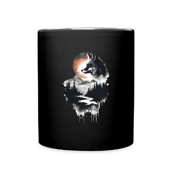 Fuchs - Tasse einfarbig - Schwarz - Vorne