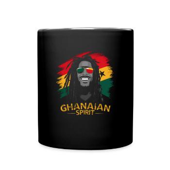 Ghanaian Spirit Rastamann Reggae Dreadlocks Ghana - Full Colour Mug - black - Front
