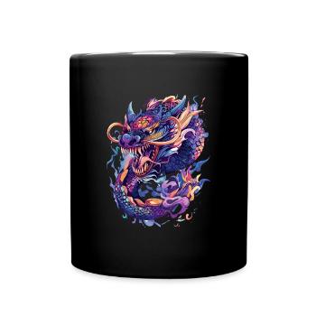 Chinesischer Drache Fantasy Dragoncore Aesthetic - Tasse einfarbig - Schwarz - Vorne