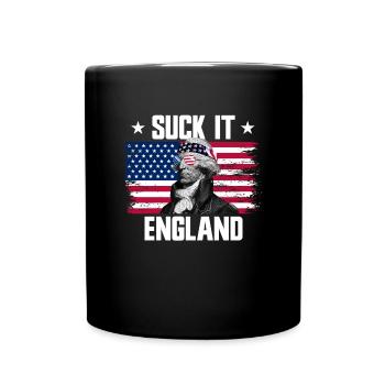 Suck It England John Hancock Gründerväter - Tasse einfarbig - Schwarz - Vorne