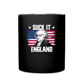 Suck It England John Adams Gründerväter - Tasse einfarbig - Schwarz - Vorne