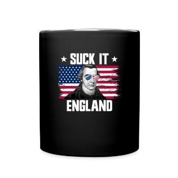 Suck It England Gründerväter von Patrick Henry - Tasse einfarbig - Schwarz - Vorne