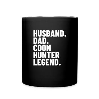 Ehemann Papa Coon Hunter Legend Men's Coonhunting - Tasse einfarbig - Schwarz - Vorne