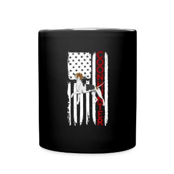 Patriotischer Coonhunter USA-Flagge, der Coon Houn - Tasse einfarbig - Schwarz - Vorne