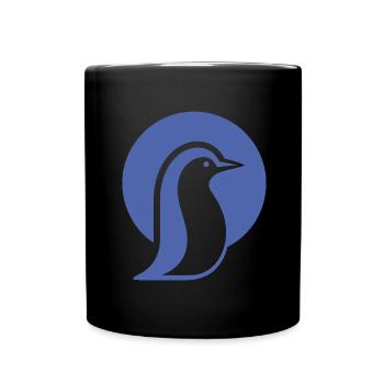 Penguin silhouette at the South Pole minimalist - Full Colour Mug - black - Front