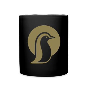 Penguin silhouette at the South Pole minimalist - Full Colour Mug - black - Front