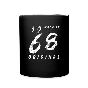 Made In 1968 Original Birthday Grunge Distressed - Full Colour Mug - black - Front