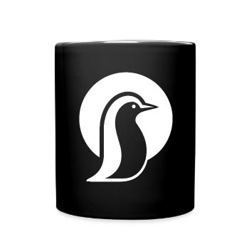 Penguin silhouette at the South Pole minimalist - Full Colour Mug - black - Front