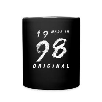 Made In 1998 Original Birthday Grunge Distressed - Full Colour Mug - black - Front