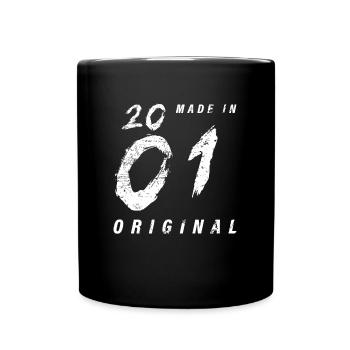 Fabriqué en 2001 Original Anniversaire Grunge en détresse - Mug uni - noir - Devant