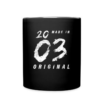 Made In 2003 Original Birthday Grunge Distressed - Full Colour Mug - black - Front