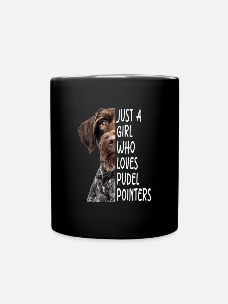 Poodle Pointer Girl Gift - Full Colour Mug - black