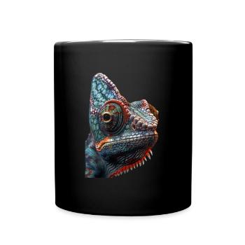 Chamäleon - Tasse einfarbig - Schwarz - Vorne