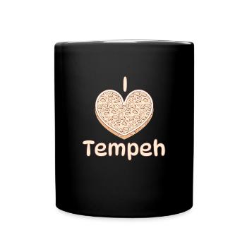 I Love Tempeh Vegan Veganer Indonesisch - Tasse einfarbig - Schwarz - Vorne