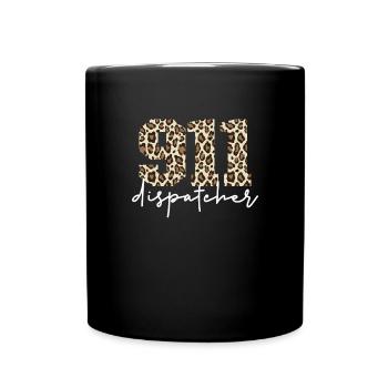 9 1 1 Dispatcher Cheetah Print Notfallabfertigung - Tasse einfarbig - Schwarz - Vorne
