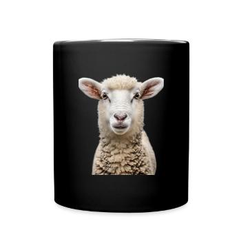 Schaf - Tasse einfarbig - Schwarz - Vorne