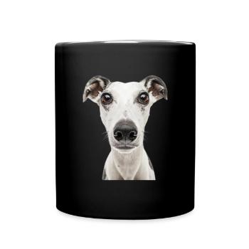 Whippet - Tasse einfarbig - Schwarz - Vorne