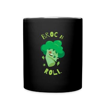 Broc´n´Roll Brokkoli Gesundes Gemüse - Tasse einfarbig - Schwarz - Vorne