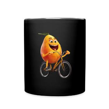 Papaya Fahrrad - Tasse einfarbig - Schwarz - Vorne