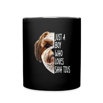 Shih Tzu - Tasse einfarbig - Schwarz - Vorne