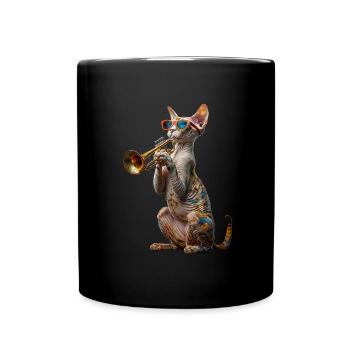 Oriental Shorthair Trumpet - Full Colour Mug - black - Front