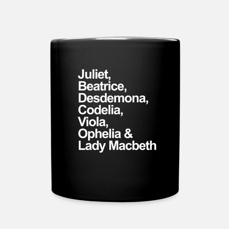 William Shakespeare Frauenfiguren Shakespeare - Tasse einfarbig - Schwarz