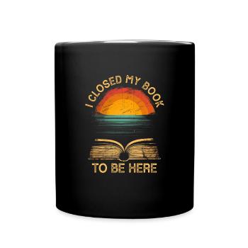 J’ai fermé mon livre pour être ici Retro Reading Vintage - Mug uni - noir - Devant