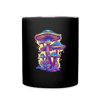 Psychedelic Pilze Magic Mushrooms Festival - Tasse einfarbig - Schwarz - Vorne