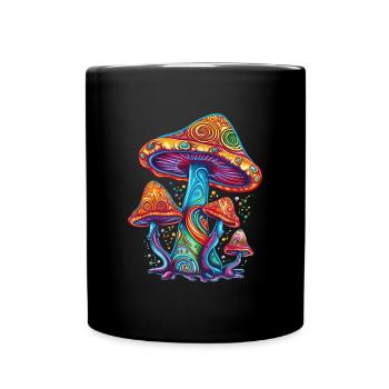Pilze Psychedelic Magic Mushrooms Festival - Tasse einfarbig - Schwarz - Vorne