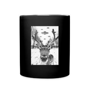 Renne selfie OVNI - Mug uni - noir - Devant