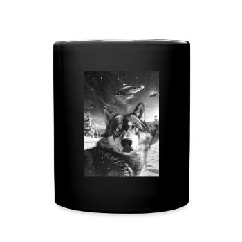 OVNI Selfie Loup - Mug uni - noir - Devant