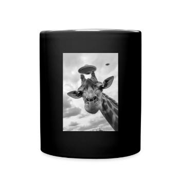 Girafe selfie OVNI - Mug uni - noir - Devant