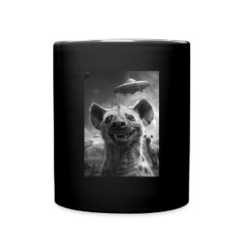 Hyène OVNI Selfie - Mug uni - noir - Devant