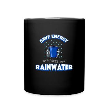 Save Energy Rainwater Treatment - Full Colour Mug - black - Front