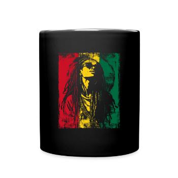 Lunettes de soleil Rasta Femme Reggae Dreadlocks Ghana - Mug uni - noir - Devant