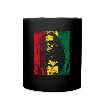 Rastaman Sonnebrille Reggae Ghana Dreadlocks - Tasse einfarbig - Schwarz - Vorne