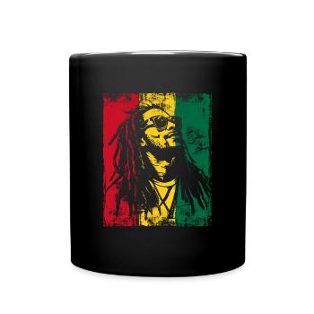 Rastaman Sonnebrille Reggae Dreadlocks Ghana - Tasse einfarbig - Schwarz - Vorne