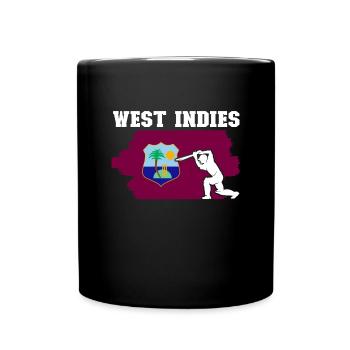 Westindische Flaggen-Cricket-Fans Westindisches Cr - Tasse einfarbig - Schwarz - Vorne