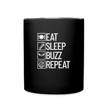 Eat Sleep Buzz Repeat Cicada Reunion Tour Cicada - Tasse einfarbig - Schwarz - Vorne