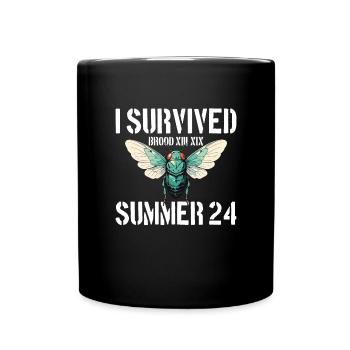 Ich habe die Zikade des Zikade-Sommers 2024 überle - Tasse einfarbig - Schwarz - Vorne