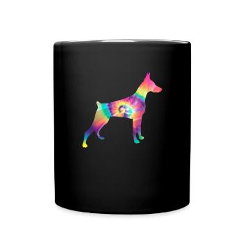 Dobermann Tye Dye Haustier Dobie Dobermann - Tasse einfarbig - Schwarz - Vorne