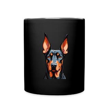 Dobermann Haustier Dobie Dobermann - Tasse einfarbig - Schwarz - Vorne
