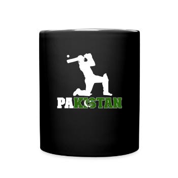 Cricket-Spieler mit pakistanischer Flagge. Cricket - Tasse einfarbig - Schwarz - Vorne