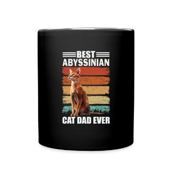 Abyssinian Papa Cat - Full Colour Mug - black - Front